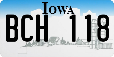 IA license plate BCH118