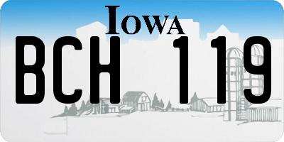 IA license plate BCH119