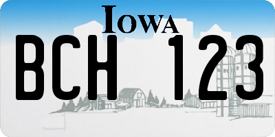 IA license plate BCH123