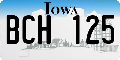 IA license plate BCH125