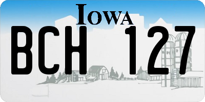 IA license plate BCH127