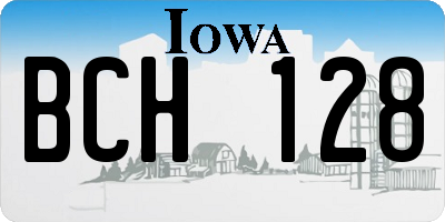 IA license plate BCH128