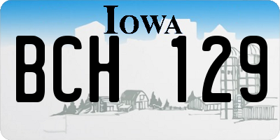 IA license plate BCH129