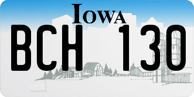 IA license plate BCH130