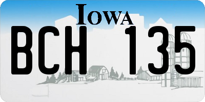 IA license plate BCH135