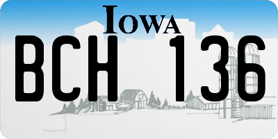 IA license plate BCH136