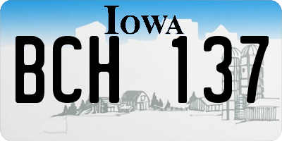 IA license plate BCH137