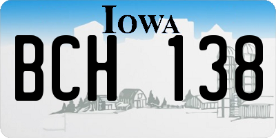 IA license plate BCH138