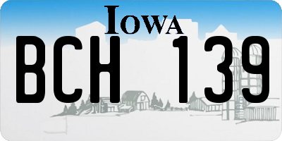 IA license plate BCH139