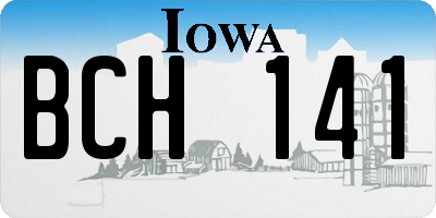 IA license plate BCH141