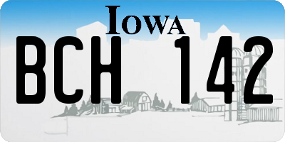 IA license plate BCH142