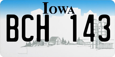 IA license plate BCH143