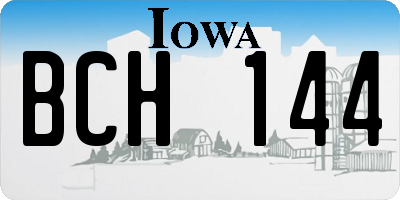 IA license plate BCH144