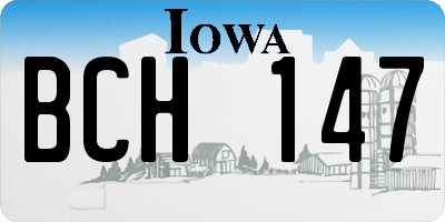 IA license plate BCH147