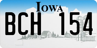IA license plate BCH154