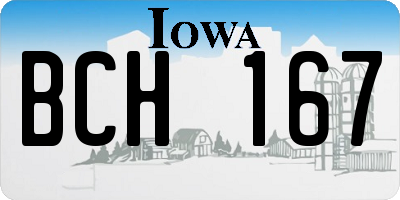 IA license plate BCH167