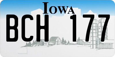 IA license plate BCH177