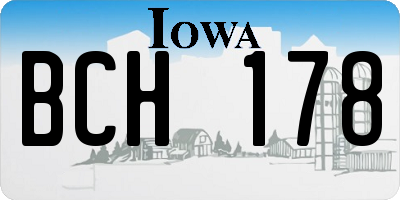 IA license plate BCH178