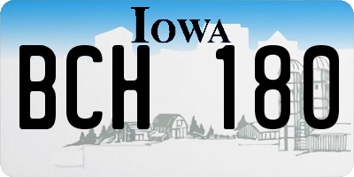 IA license plate BCH180