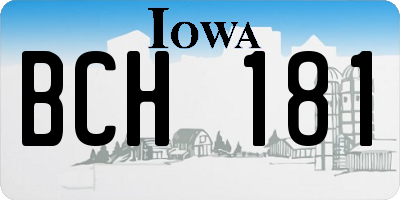 IA license plate BCH181