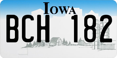 IA license plate BCH182
