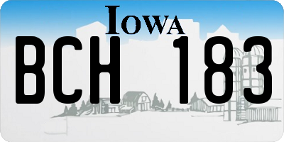 IA license plate BCH183