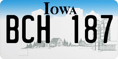 IA license plate BCH187