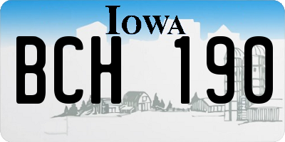 IA license plate BCH190