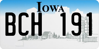 IA license plate BCH191