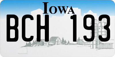 IA license plate BCH193