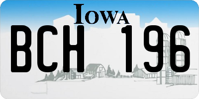 IA license plate BCH196