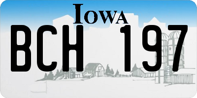 IA license plate BCH197