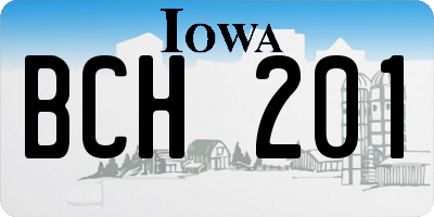 IA license plate BCH201