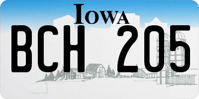IA license plate BCH205