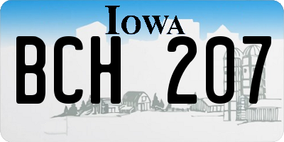 IA license plate BCH207