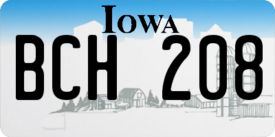 IA license plate BCH208