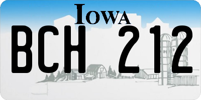 IA license plate BCH212