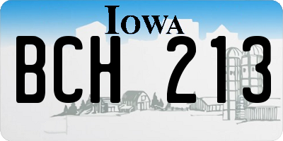 IA license plate BCH213