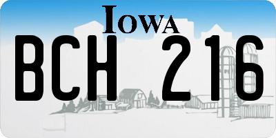IA license plate BCH216