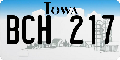 IA license plate BCH217