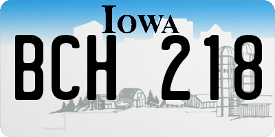 IA license plate BCH218