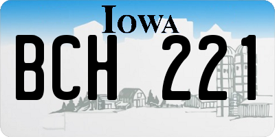IA license plate BCH221