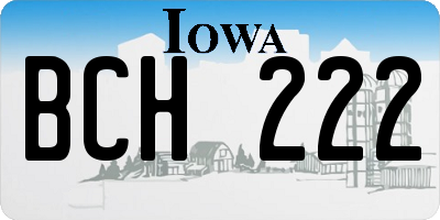 IA license plate BCH222