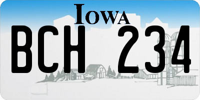 IA license plate BCH234