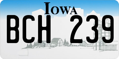IA license plate BCH239