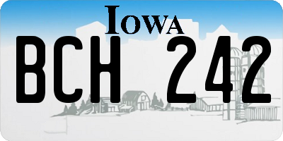 IA license plate BCH242