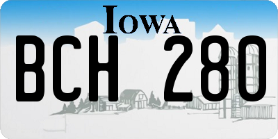 IA license plate BCH280