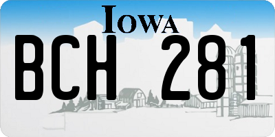 IA license plate BCH281