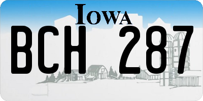 IA license plate BCH287