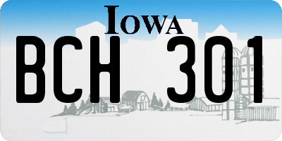 IA license plate BCH301